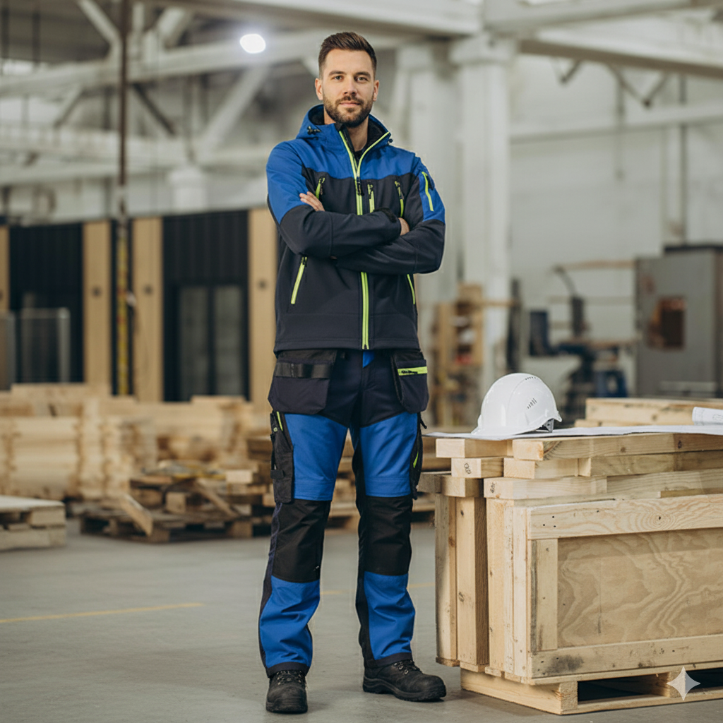 Two workers in a timber workshop